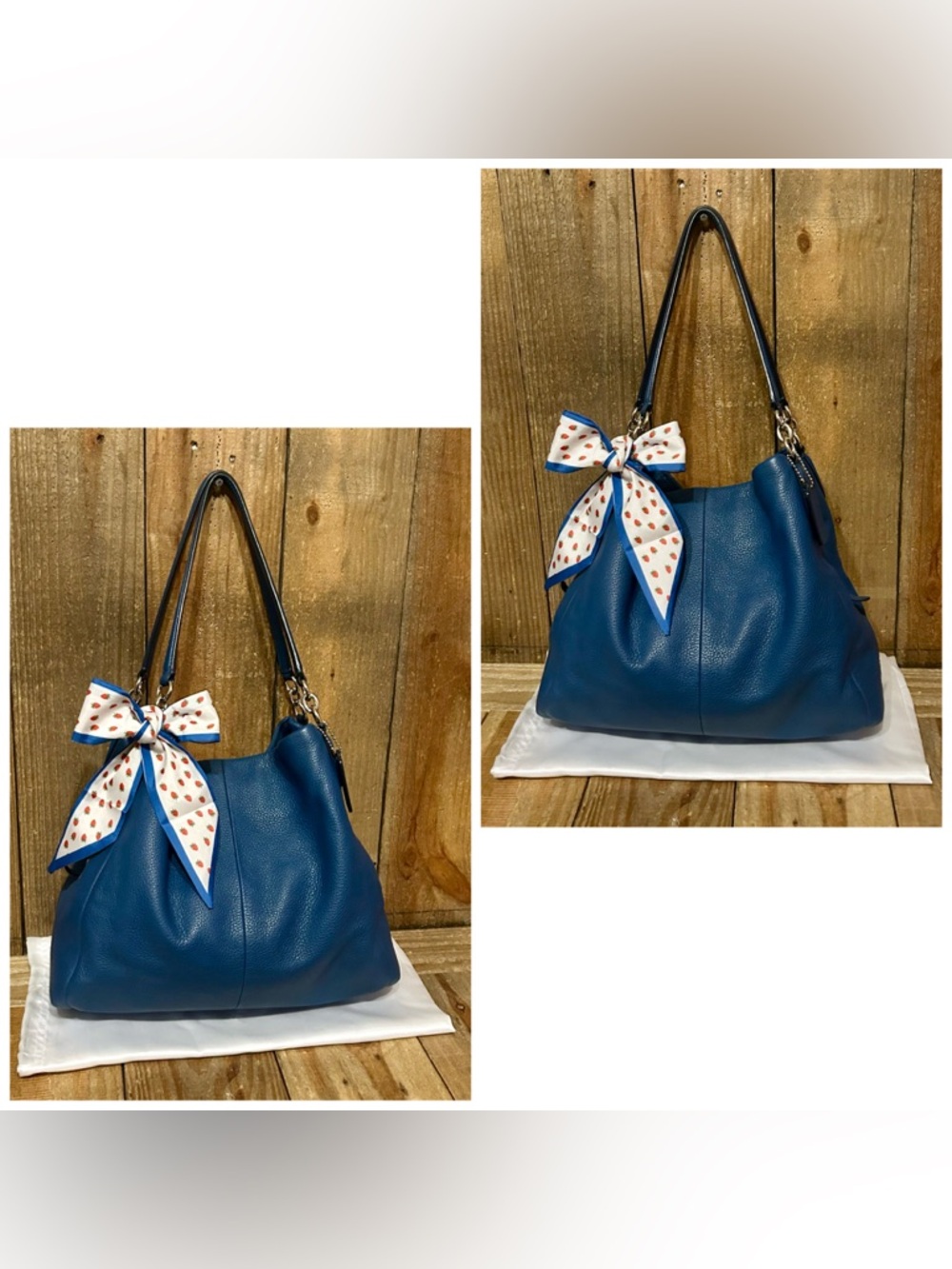 Coach. 4 Piece Set: Madison Phoebe Bag with Free Wristlet, Scarf & Dust Bag. - Picture 6 of 16